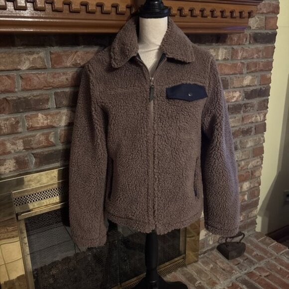 New Goodfellow Ladies Brown Sherpa Jacket Size Small NWT - Picture 1 of 7